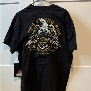 Harley-Davidson Black and Gold Eagle T-Shirt